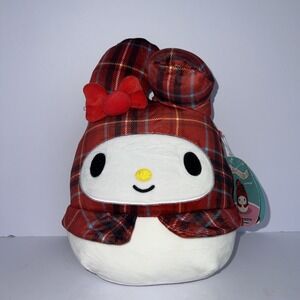 Squishmallows My Melody Hello Kitty and Friends Red Plaid Plush Toy New
